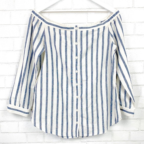 Derek Lam 10 Crosby Off Shoulder Linen Top NWT 10 - Picture 2 of 5